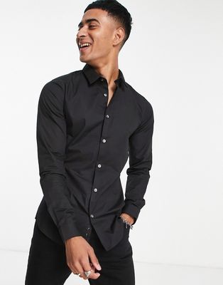 French Connection skinny fit shirt in black