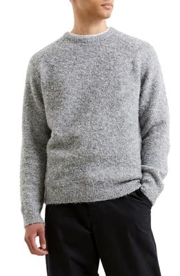 French Connection Snow Heather Bouclé Crewneck Sweater in Light Grey