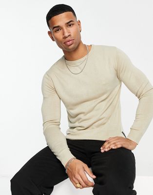 French Connection soft touch crew neck sweater in ecru-White