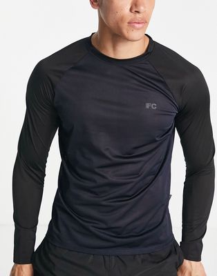 French Connection Sport contrast long sleeve training top in navy