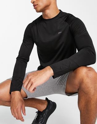 French Connection Sport long sleeve training top in black