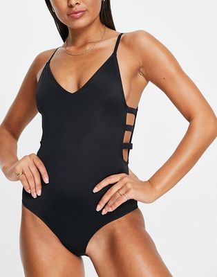 French Connection swimsuit with side detail in black