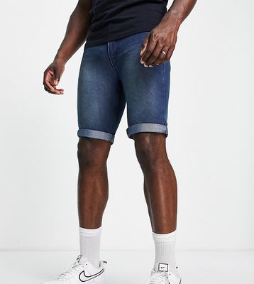 French Connection Tall denim shorts in mid blue
