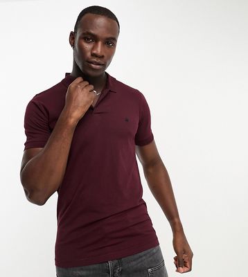 French Connection Tall polo in burgundy-Red