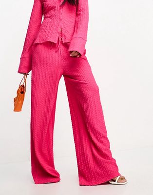 French Connection textured pants in fuchsia pink - part of a set