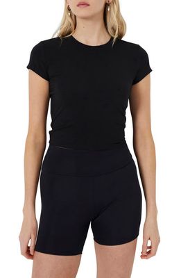 French Connection Tulip Twist Back T-Shirt in Black