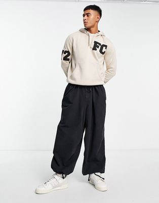 French Connection varsity overhead hoodie in stone-Neutral