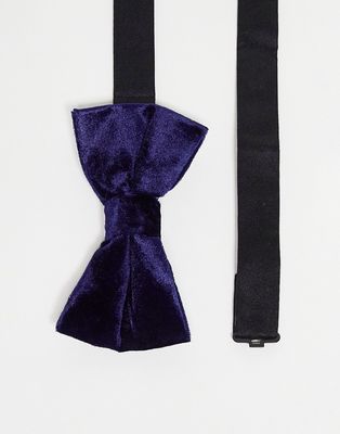 French Connection velvet bow tie in navy