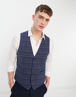 French Connection vest in navy check
