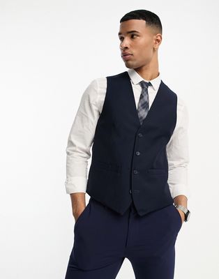French Connection vest in navy with contrasting lapels