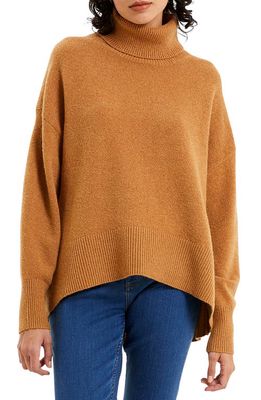 French Connection Vhari Turtleneck Sweater in Tobacco Brown