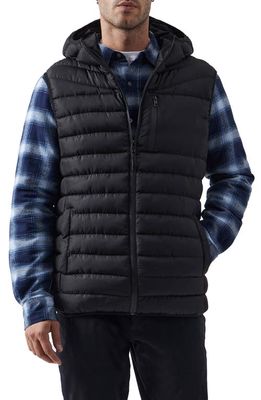 French Connection Water Resistant Hooded Vest in Black