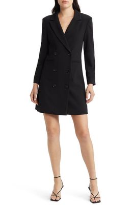 French Connection Whisper Double Breasted Blazer Dress in Black