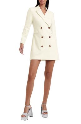 French Connection Whisper Double Breasted Blazer Long sleeve Minidress in Summer White