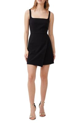 French Connection Whisper Faux Wrap Minidress in 01-Blackout