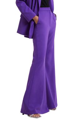 French Connection Whisper High Waist Flare Pants in Cobalt Violet