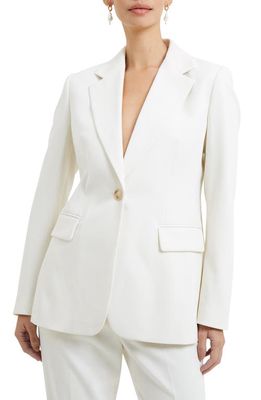 French Connection Whisper Single Button Blazer in Summer White