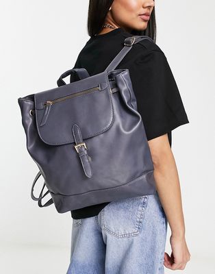 French Connection zip top backpack in gray