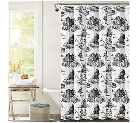 French Country Toile Shower Curtain by Lush Dec or