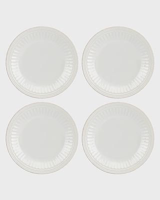 French Perle Groove Accent Plates, Set of 4
