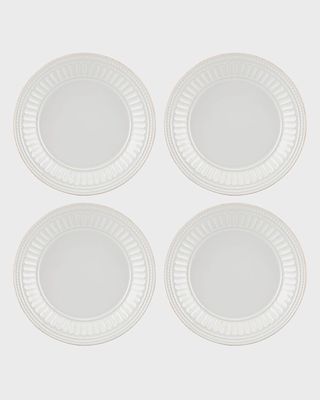 French Perle Groove Dessert Plates, Set of 4