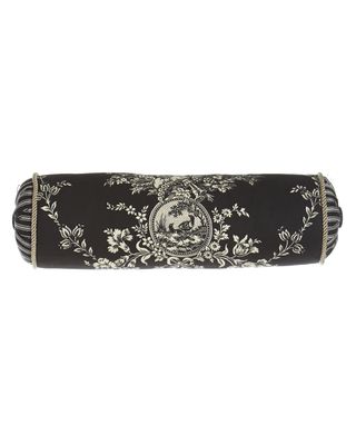French Toile" Neck Roll Pillow, 6" x 20