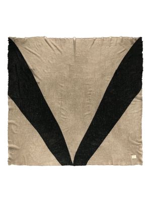 Frenckenberger diagonal-stripe cashmere scarf - Brown