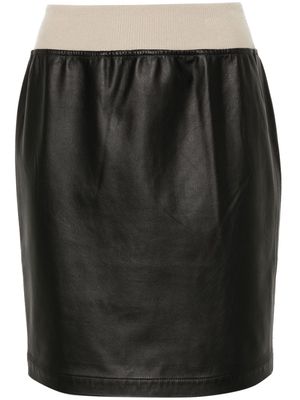 Frenckenberger elasticated-waist leather mini skirt - Black