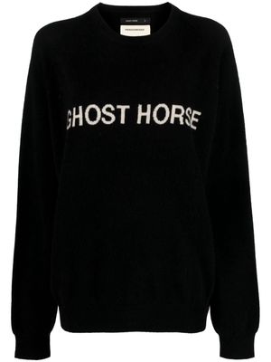 Frenckenberger slogan intarsia-knit cashmere jumper - Black