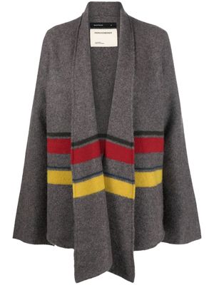 Frenckenberger stripe-print cashmere cardigan - Grey