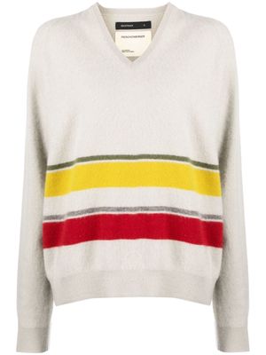 Frenckenberger striped cashmere jumper - Grey