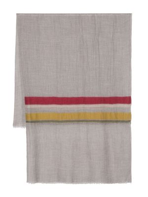 Frenckenberger striped mélange cashmere scarf - Neutrals
