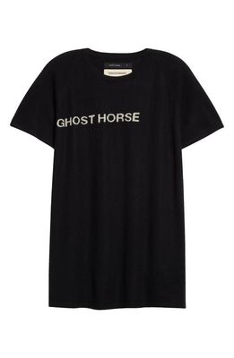 FRENCKENBERGER x Shane MacGowan Ghost Horse Raglan Sleeve Cashmere Sweater in Black /Writing Chalk
