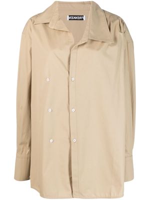 Frenken decorative-buttons tunic shirt - Brown