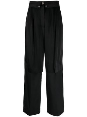 Frenken layered-effect straight-leg trousers - Black