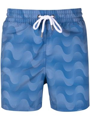Frescobol Carioca abstract-pattern swim shorts - Blue