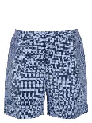 Frescobol Carioca Agra print cotton swim shorts - Blue