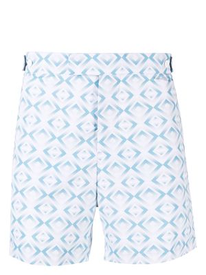 Frescobol Carioca geometric print swim shorts - Blue