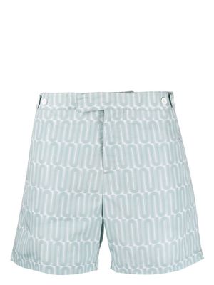 Frescobol Carioca Néova-print tailored swim shorts - Green