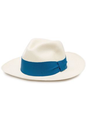 Frescobol Carioca Rafael ribbon-detail hat - Neutrals