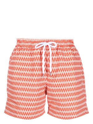 Frescobol Carioca Raquete print swim shorts - Orange