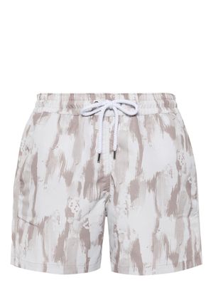 Frescobol Carioca Seascape abstract-print swim shorts - Neutrals