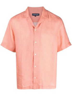 Frescobol Carioca short-sleeve linen-blend shirt - Orange
