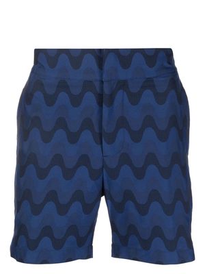 Frescobol Carioca tailored jacquard Copacabana swim shorts - Blue