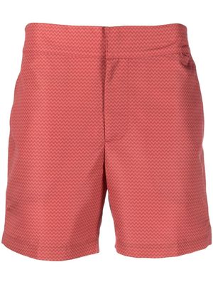 Frescobol Carioca zig-zag print swim shorts - Orange