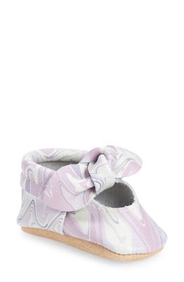 Freshly Picked Knotted Bow Crib Shoe in Marbled