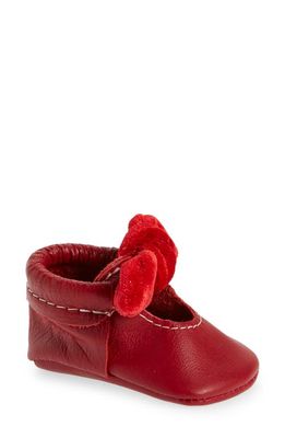 Freshly Picked Velvet Bow Crib Shoe in Red Velvet