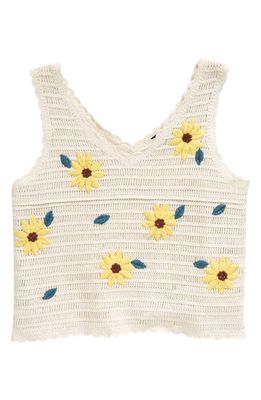 Freshman Kids' Daisy Cotton Crochet Top in Crochet Daisies