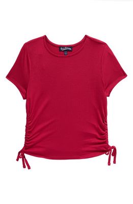 Freshman Kids' Side Ruched T-Shirt in Sangria