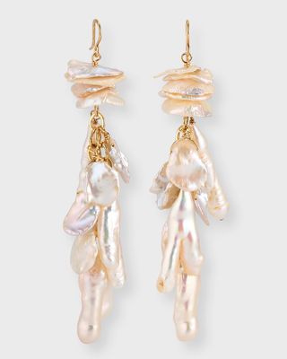 Freshwater Pearl Cluster Drop Earrings